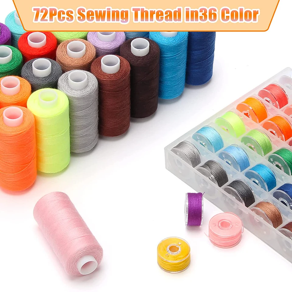 MirraSwit 36 Colori Filo per Cucire Spolette e Bobine per Cucito Fili