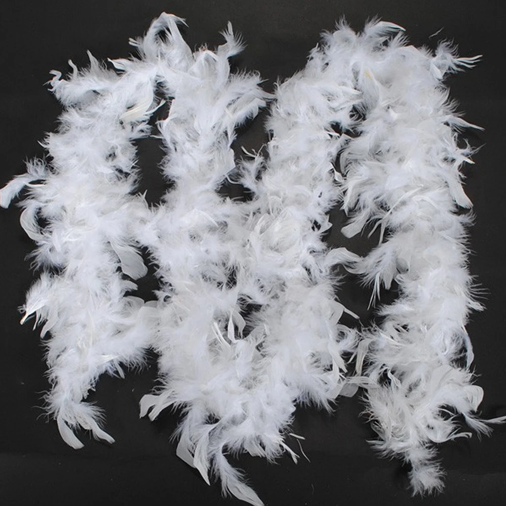 Christmas Tree White Feather Boa Strip Xmas Ribbon Party Garland