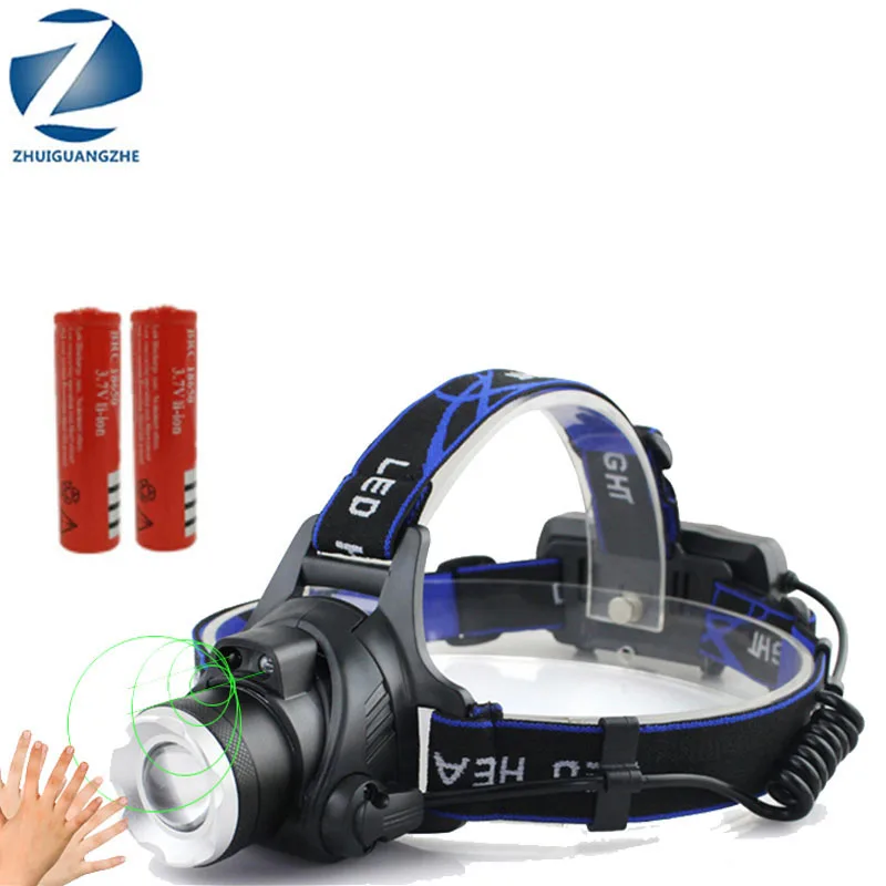 XM-L2 U3 T6 LED Headlight Headlamp Zoom adjustable Head Flashlight Lamp 18650 Battery Front Light Fishing 8000LM Sensor head lamp led headlamp led flashlight led headlight
