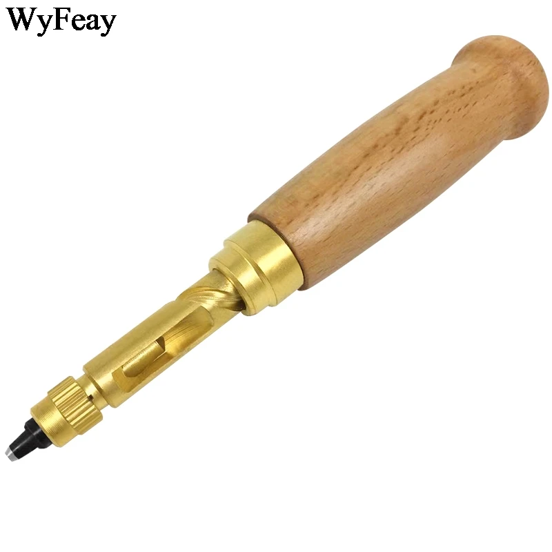 LeatherCraft Tools Automatic Belts Punch Mute Rotary Leather Hole Punches Working Watch Leather Tools Punch Screw Drill Tip DIY leather hole puncher leather hole punch leather punch tool round hole punch cutter set hole punch cutter set round hole punch set