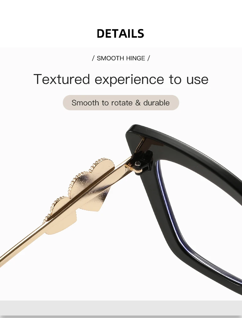 Übergroße Cat Eye Herz Anti Blaues Licht Brille Frauen Vintage Gradient Lens Computer Gaming – Detail 18
