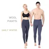 100% Wool Men's thermal Underwear Pants Baselayer Merino Wool Bottom Thermal Warm Knitted Bottom Warm for Women Legging 6