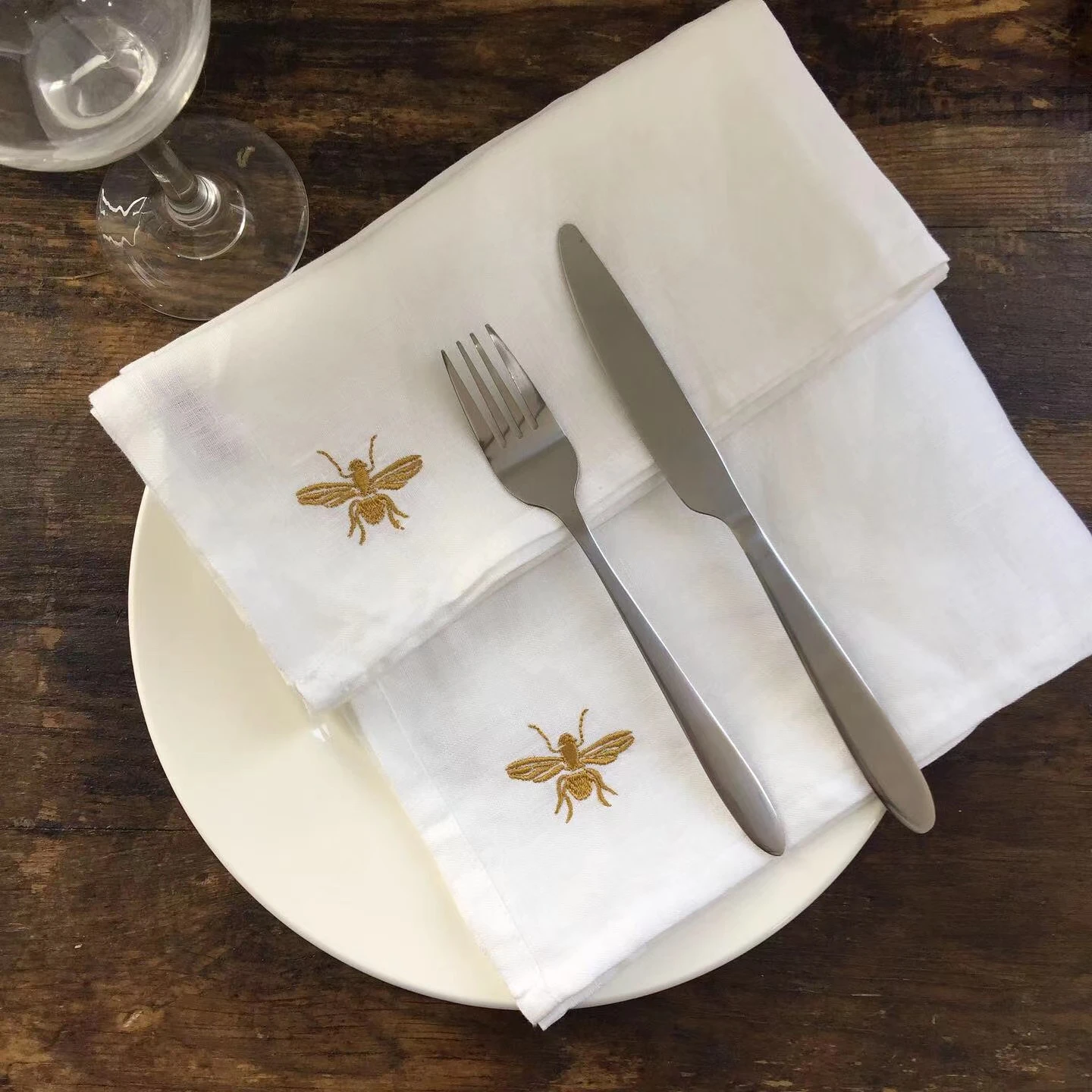 Linen Napkin 100 Linen Embroidered Best Selling Cheap Restaurant