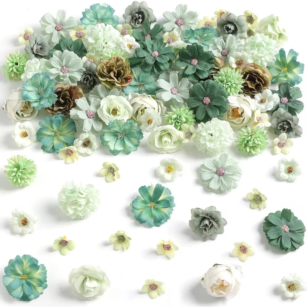 20 Stück 4cm Seidenrosen Künstliche Gänseblümchen-Blütenköpfe für Bastelarbeiten, Kränze, Hochzeitsdekoration, DIY Tisch- und Heimdekoration, Schreibtisch-Requisiten, Kunstblumen – Detail 13