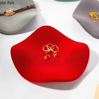 Creative Flocking Ceramic Storage Tray Irregular Wave Shape Tray Jewelry Storage Trays Household Small Item Storage Trays 2