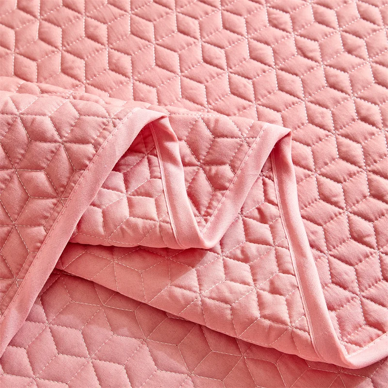 3-teiliges Bettdecken-Set aus reinweißem, gestepptem Polyester mit Kissenbezügen – ultraweiche, gesteppte weiße Tagesdecke – Detail 12