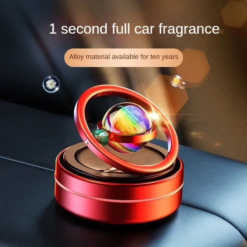 Portable Kinetic Molecular Perfume Diffuser Double Ring Auto Rotating Solar Mini Kinetic Car Aromatherapy Room Car Air Freshener