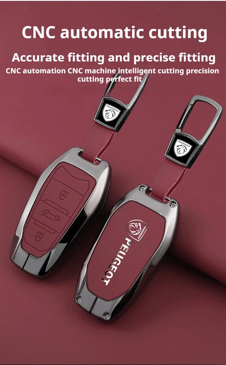 Auto Schlüsselanhänger Legierung Schlüsselgehäuse Auto Zinklegierung Schlüsseltasche Tasche für Peugeot GTLine 207 307 407 208 308 408 508 2008 3008 4008 5008 GTI – Detail 6