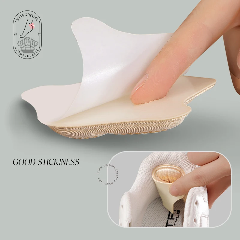 Description Picture 5 of item1Pair 5D Shoe Pad Foot Cushion Pads Sports Shoes Adjustable Antiwear Insoles Heel Protector Ankle Sticker Insole Brioche New