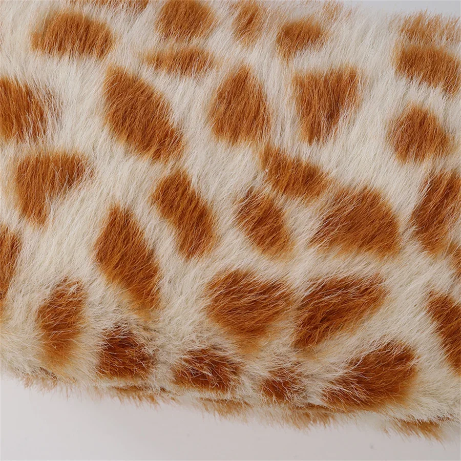 Leopard Soft Plush Travel Cosmetic Lipstick Brush Storage Bag Toiletry Kit Women Makeup Handbags Organizer Pouch Bag Pencil Case 6