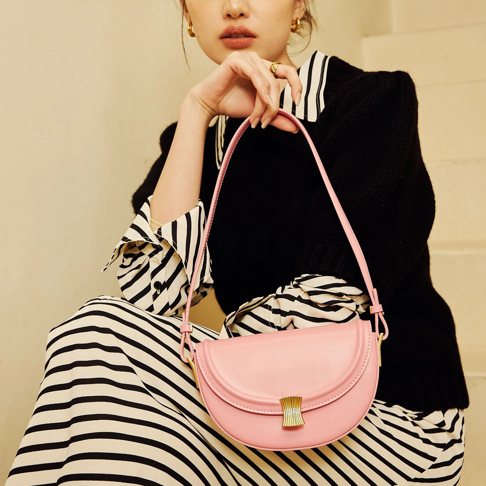 MIYA GARDEN Premium Leather Women's Crossbody Light Luxury Women's Shoulder Bags Simple Fashion Bags Women's Bags Square Bag