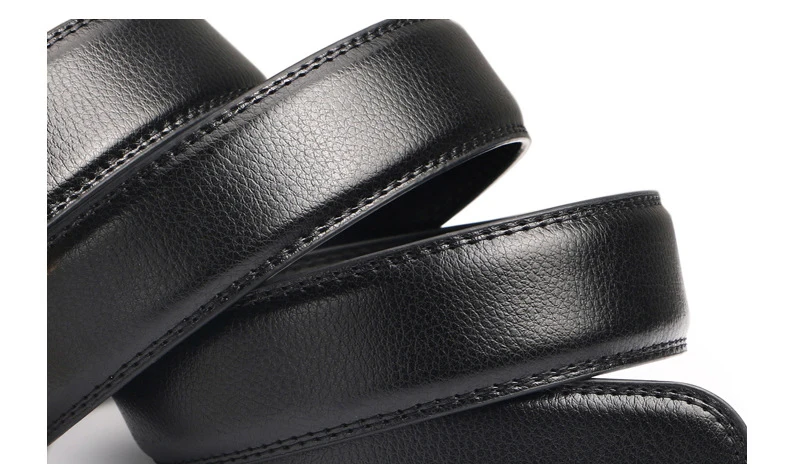 Herren-Gürtel aus echtem Leder, Metall, automatische Schnalle, Ratsche, Rindsleder-Gürtel für Jeans, Lederband, Gürtel für Herren, Hosen, Bund Carta – Detail 13