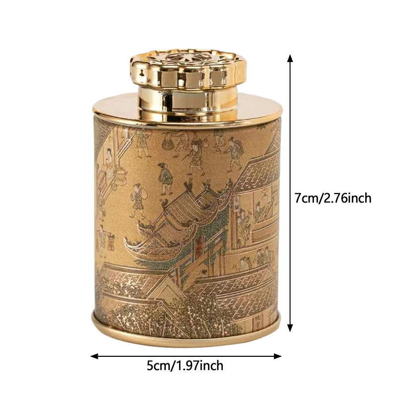Airtight Container Retro Black Tea Green Tea Coffee Caddy Organizer Travel Portable Sealed Can Jar Storage Box Tea Tin Box Tea Canister