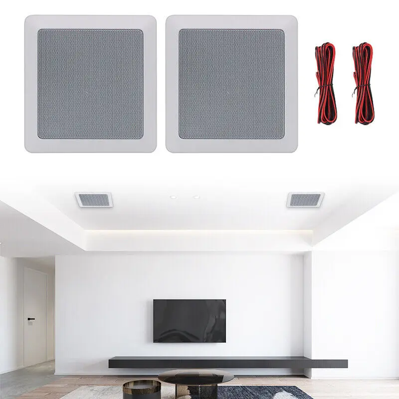 Herdio 5.25'' 160W 2-Way Ceiling In Wall Bluetooth Speakers Audio System For Home Theater Living Room Office Shop