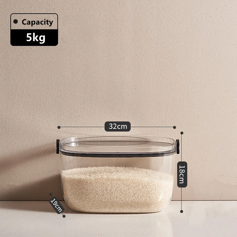 20Lb Airtight Rice Storage Container with Wheels, Dry Food Cereal Flou –  Home Harmony