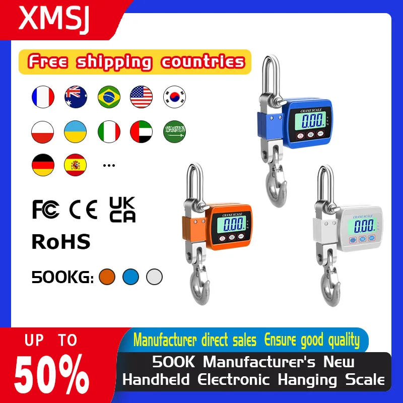 500kg manufacturer's new portable electronic hanging scale