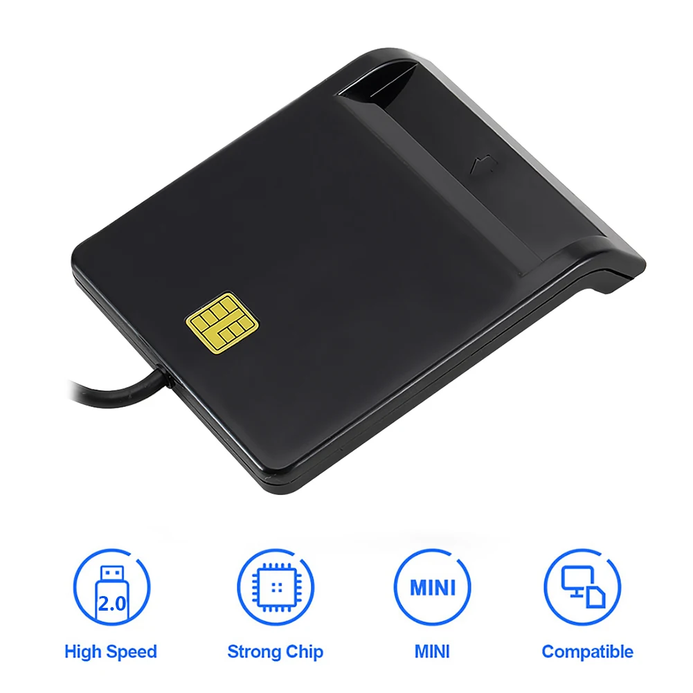 휴대용 USB 2.0 지능형 카드 리더기 DNIE ATM CAC IC ID 은행 SIM 카드 리더기