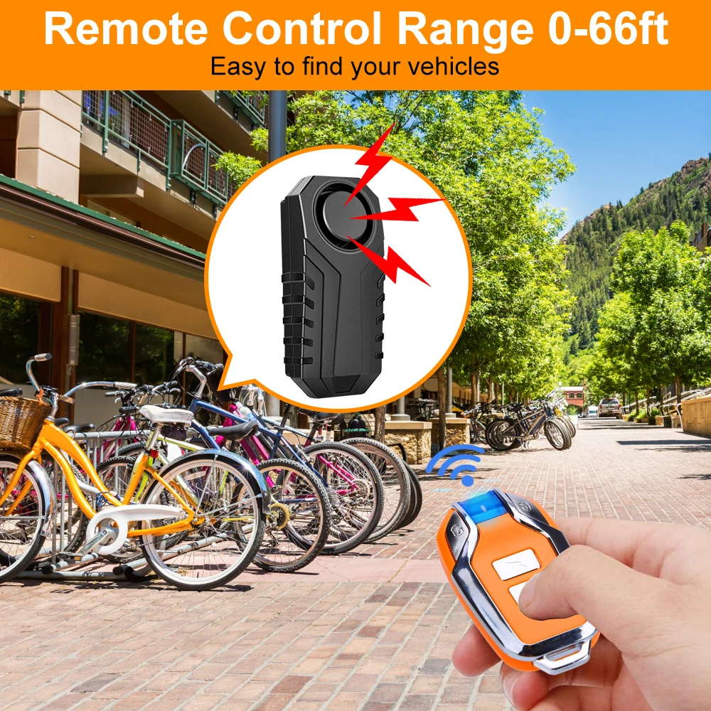 Elecpow Waterproof Bicycle Alarm Motorcycle Electric Vehicle Bike Security Burglar Alarm Remote Control Vibration Detector