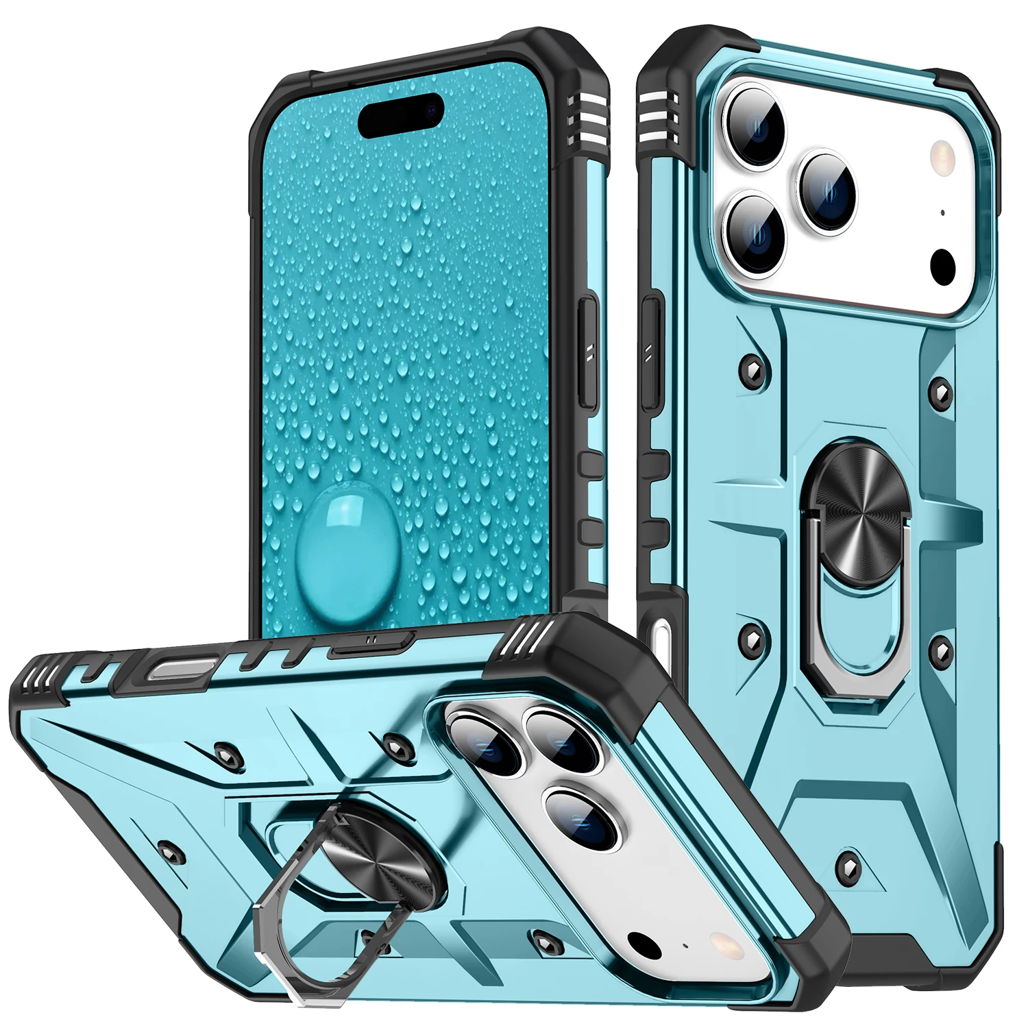 Air Armor Shockproof Magnetic Car Ring Holder Heavy Duty Protective Case