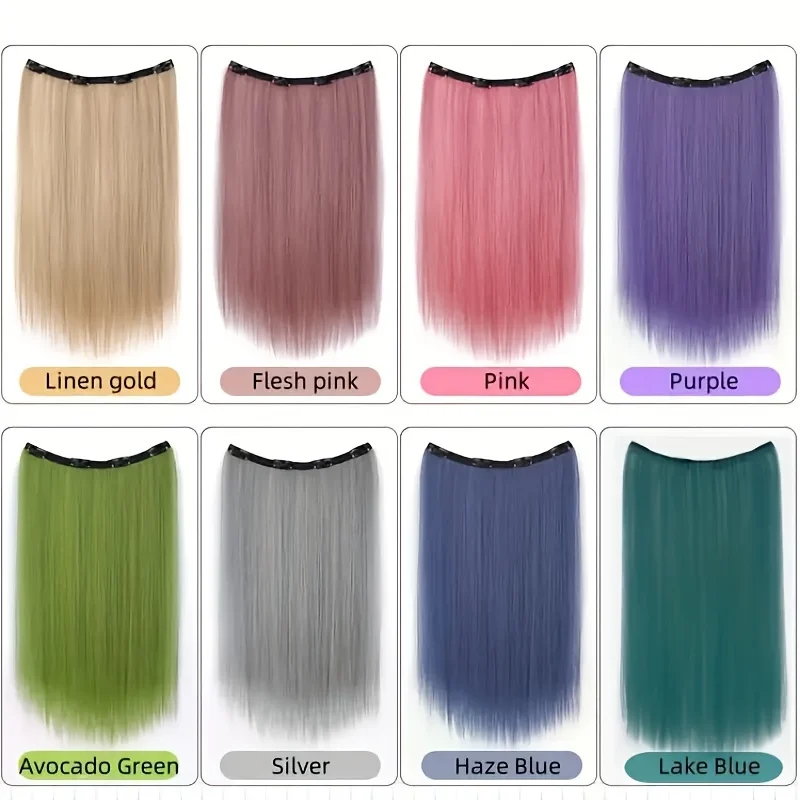 Elegant Synthetic Cilp Ins Hair Extension for Women Easy Clip in Hairpiece With Secure BB Clips Color Straight Lightweight Hair