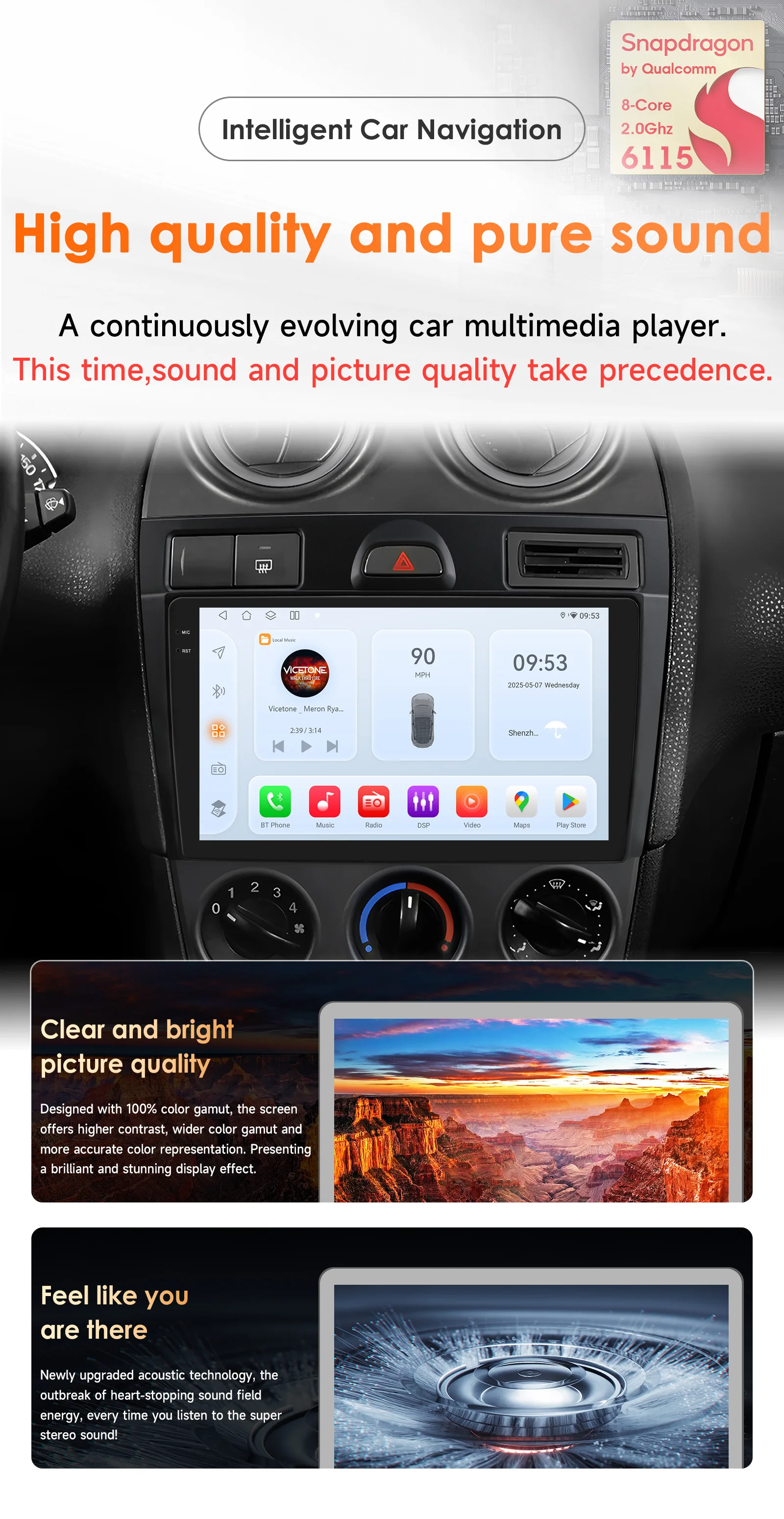 Hizpo Drahtlose CarPlay Android Auto Auto Radio Für Ford Fiesta MK Mk5 2002 - 2008 Multimedia Smart Autoradio 9 zoll Stereo 4G GPS – Detail 3