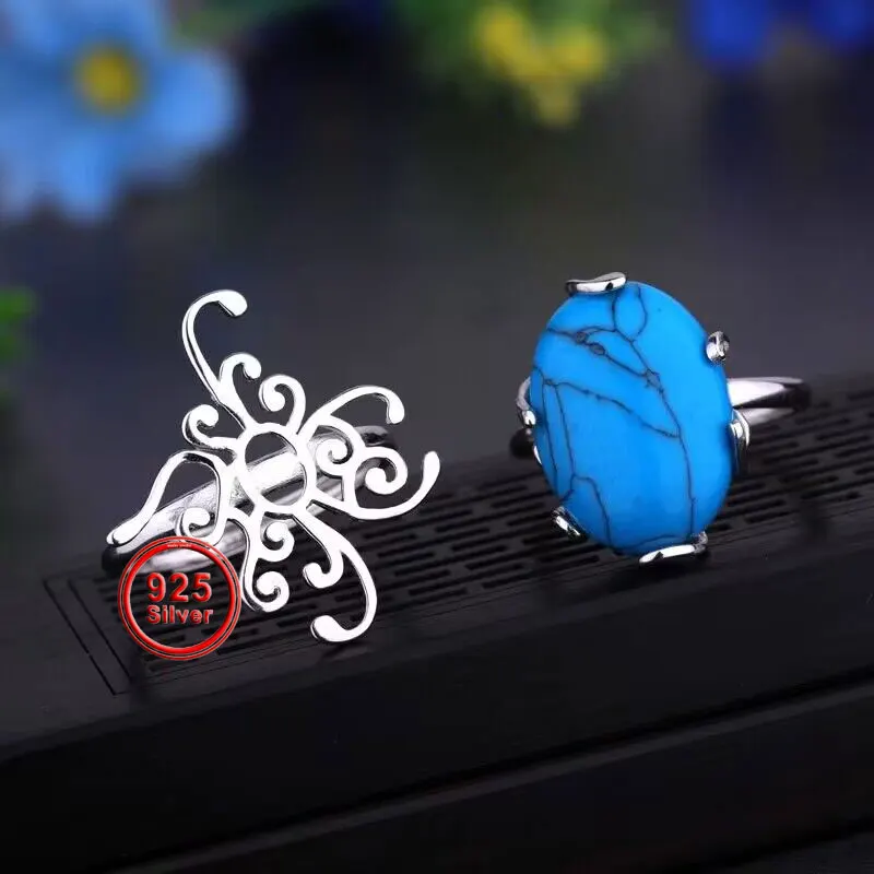 3 Colgantes Ovalados De Plata 925 Con Garras – Para Montar Piedras Y Cabujones, DIY Joyería, Regalo手工