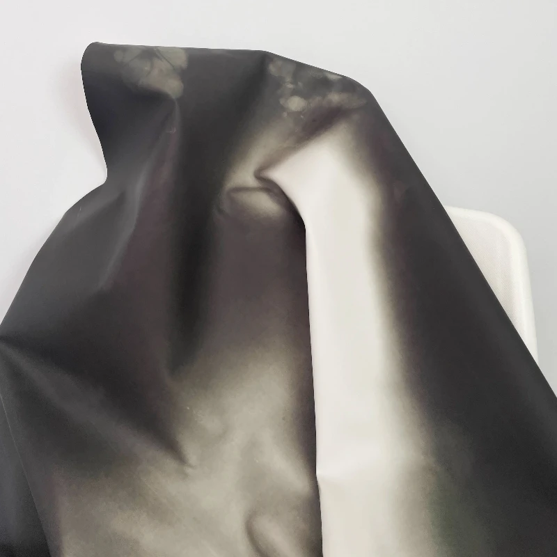 Smart Thermochromic PU Leather Fabric Black White Color Changing Design Spring Summer Fashion Craft Material