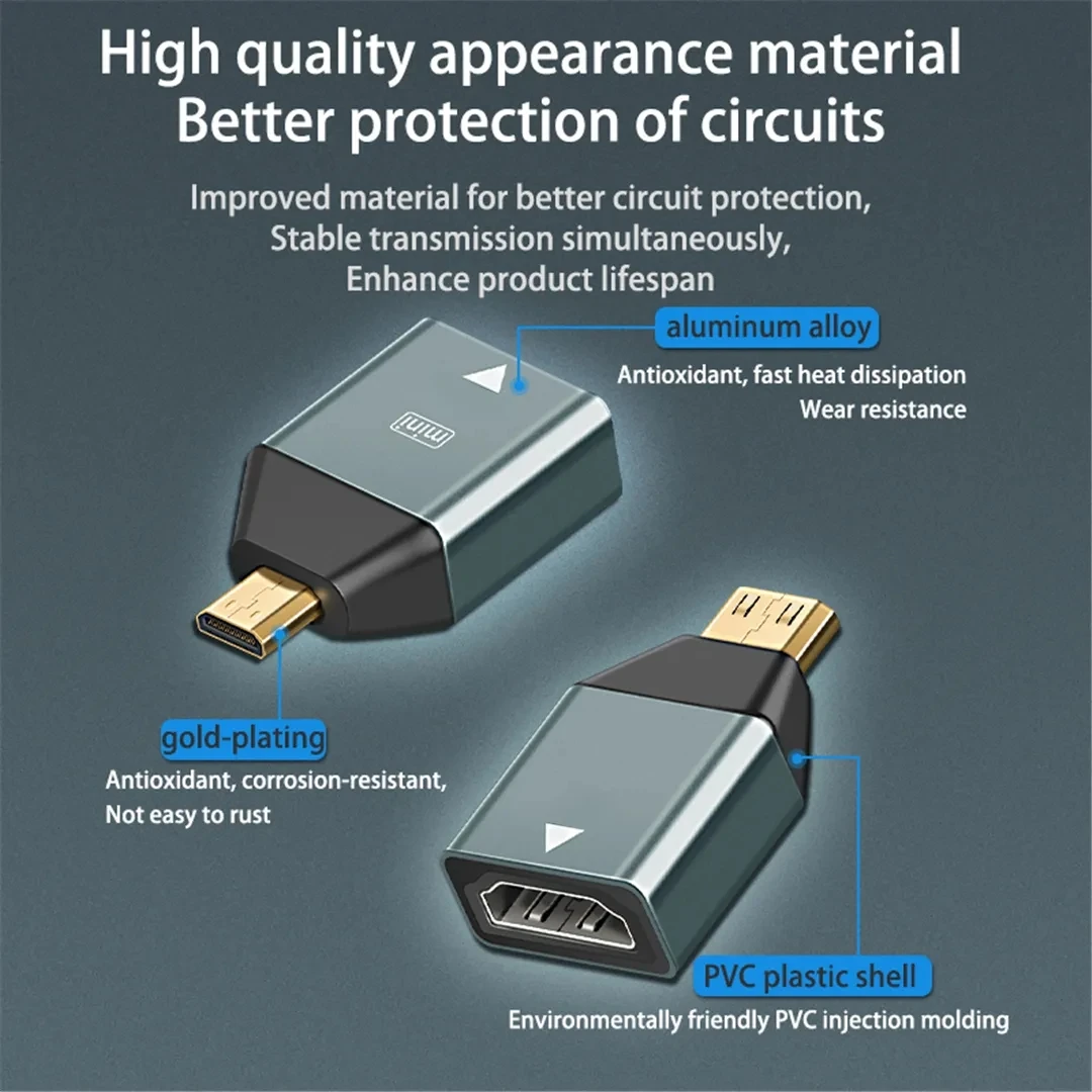 Mini Micro HDTV-Compatible DP Adapter 1.4 Converter Female to Male 4K 60Hz Audio Video Laptop Computer Monitor Projector