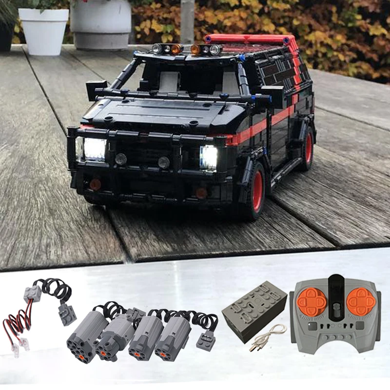 2024 NEW Technical MOC-5945 A-Team Van High-Tech SUV RC Remote