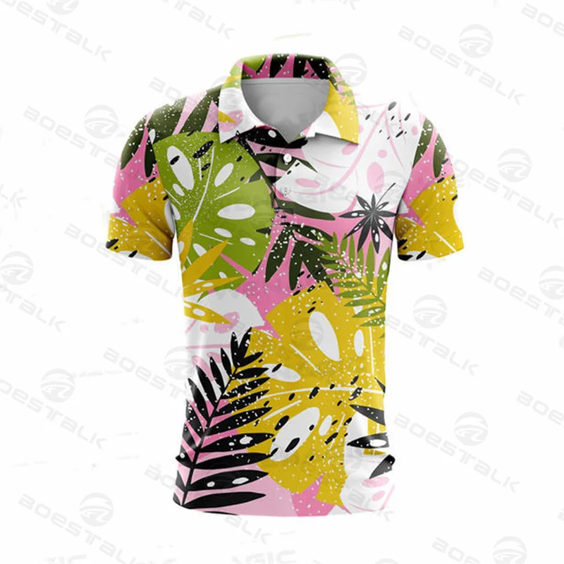 T-shirt de golf imprimé à la mode, polo de loisirs d'été, haut confortable pour les sports de plein air, maillot de baseball avec boutons à revers, nouveau
