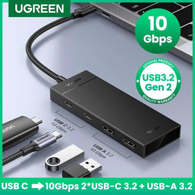 UGREEN HUB 10Gbps Type-C Gen2 Splitter A Hub 4 USB Port 3.2 For MacBook Pro Air Type C Multiport Adapter_voghion.com