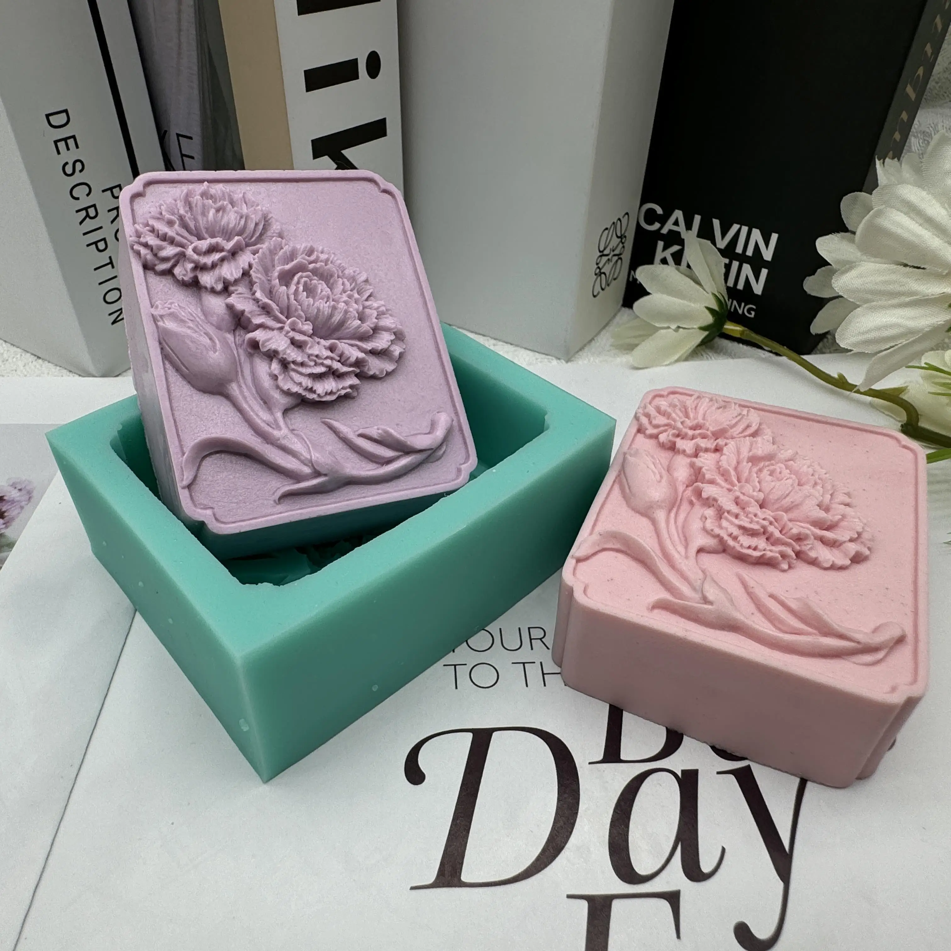 Moldes Para Jabones Molde Silicona Para Jabones ADERTOS - 3 Formas (Redondo, Cuadrado, Ovalado), 4 Cavidades Cada Uno Hacer Jabón Artesanal