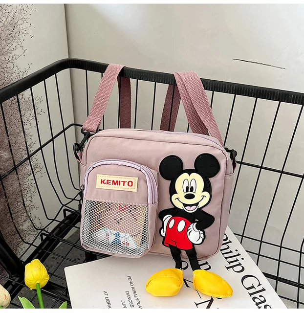 2022 New Disney Shoulder Bags Cartoons Mickey Mouse Nylon Bag Women Messenger Bag Cute Anime Fashion Handbag Gifts for A Girls as5