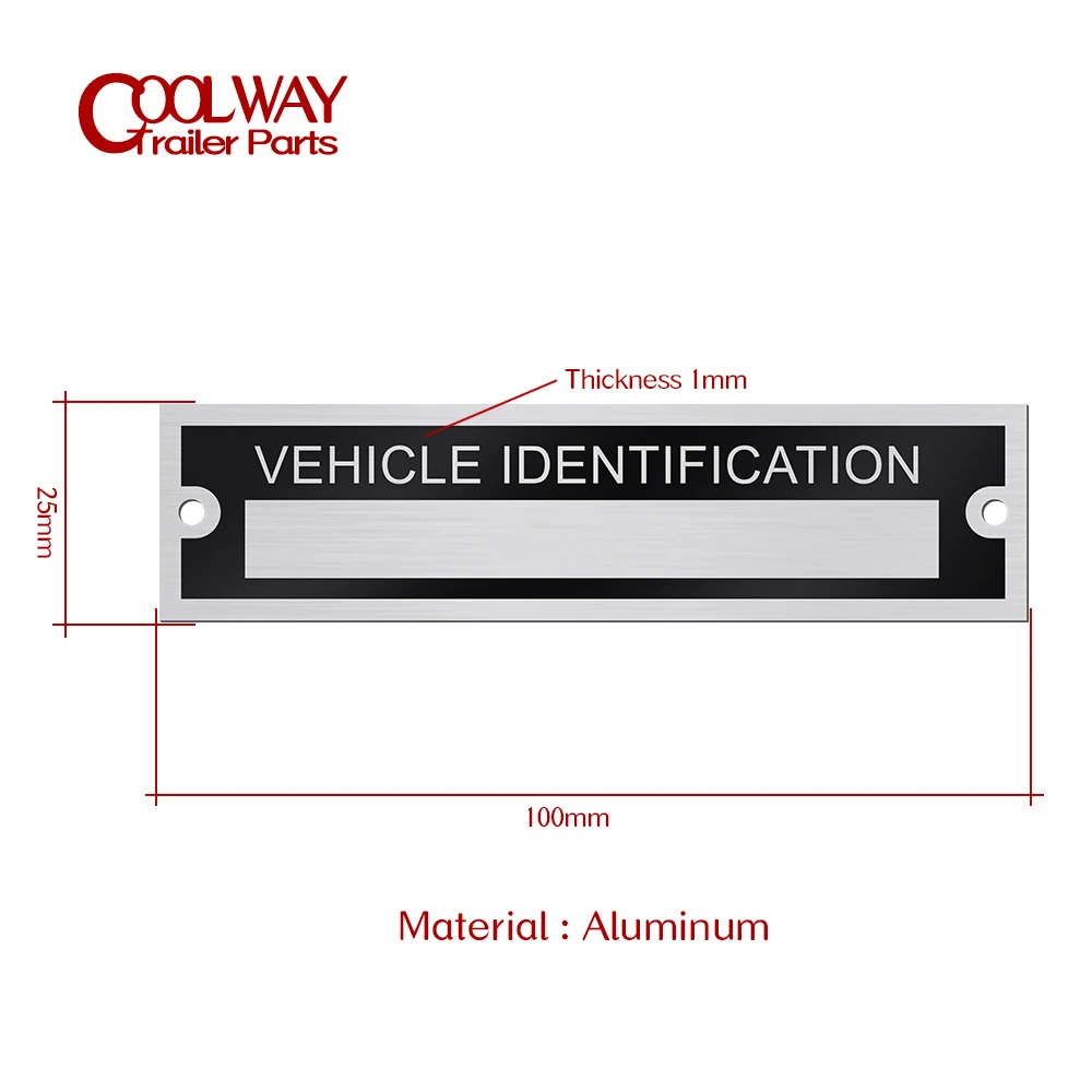 Laser Cut Aluminum Trailer VIN Tag Identification Tag ID Plate New Free  Shipping