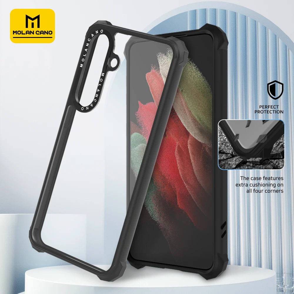 Shockproof Clear Phone Case, Hard PC and TPU Bumper, Cover for Samsung Galaxy S24, 23, 22, 21 Plus, Note20,  A82, 32, 52, 4G, 5G