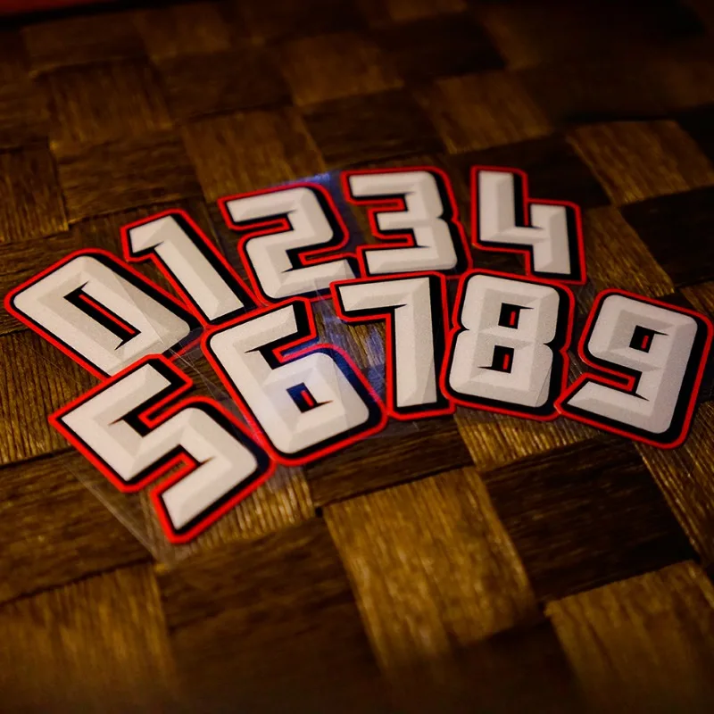 

Number 0123456789 Cool Motorcycle Body Stickers Racing Helmet Logo Fuel Tank Decals DIY Refit Decor Moto Head Accessories 0 To 9