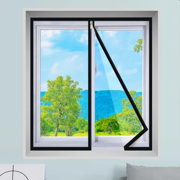 100+ Sizes Available,Suitable for Various Doors & Windows, Anti-Mosquito,Invisible Dustproof Design,Zipper Opening Window Screen