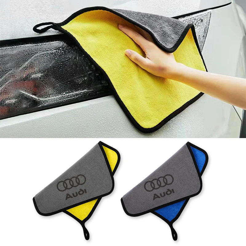 Car Wash Microfiber Towel Car Cleaning Drying Cloth For Audi Quattro A3 A4 A6 A5 Q5 A1 Q7 Q3 Q2 Q8 A7 A8 TT S1 SQ5 RSQ3 RSQ8