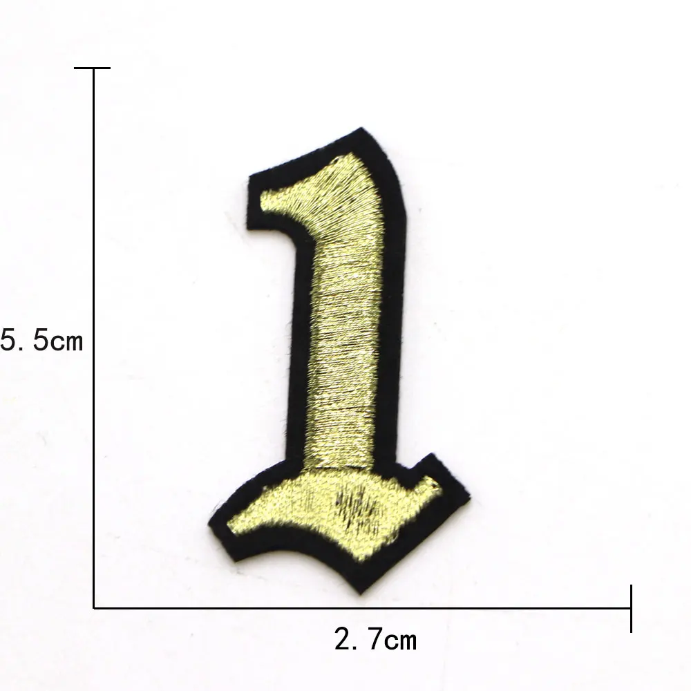 1pc schwarz rot alte Nummer 0-9 gestickte Buchstaben Patches Aufkleber Eisen auf Patch Applique DIY Nähen Kleidung Abzeichen auf Kleid – Detail 5