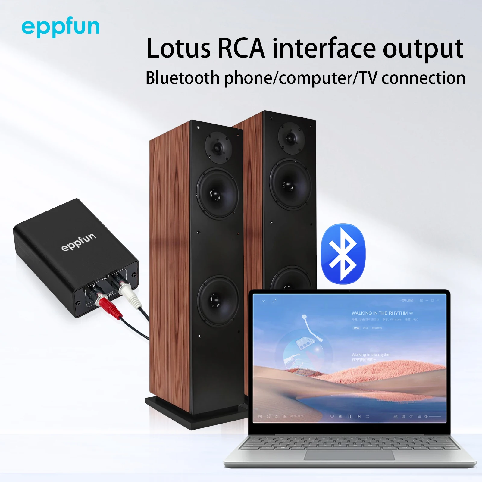 eppfun Le Audio Bluetooth 5.4 Receiver with Aptx Lossless/LDAC, 96K/24bit Wireless Adapter with RCA