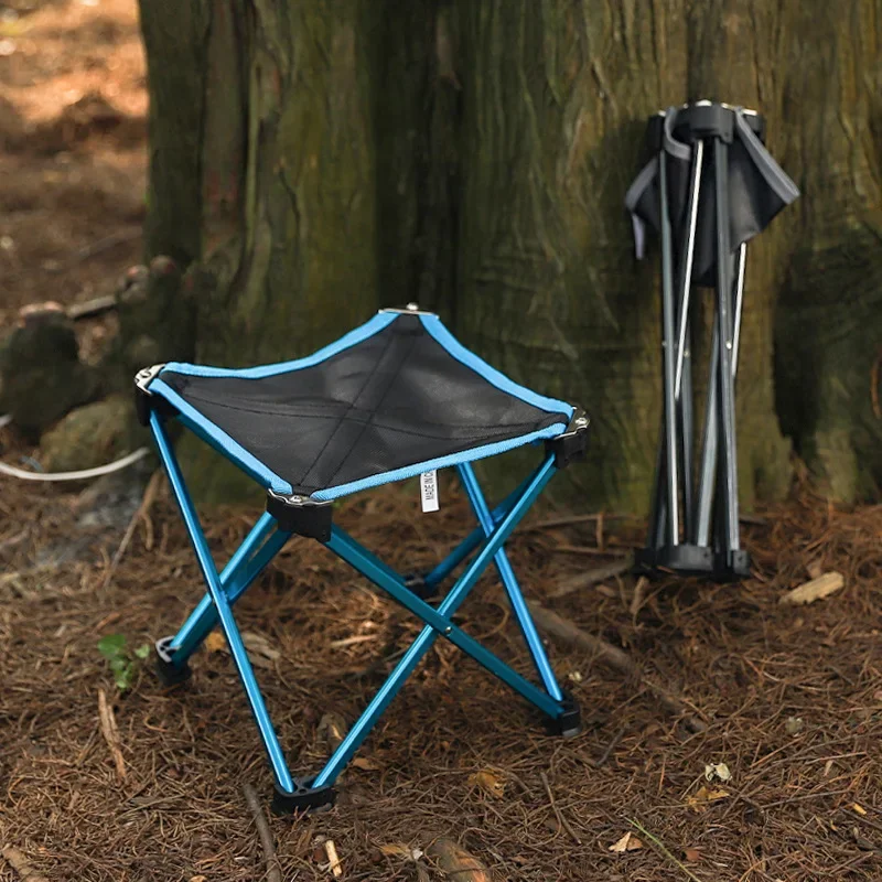 

Ultra-light aluminum alloy folding stool, outdoor fishing supplies, multi-functional four-corner stool, small Mazar stool chair