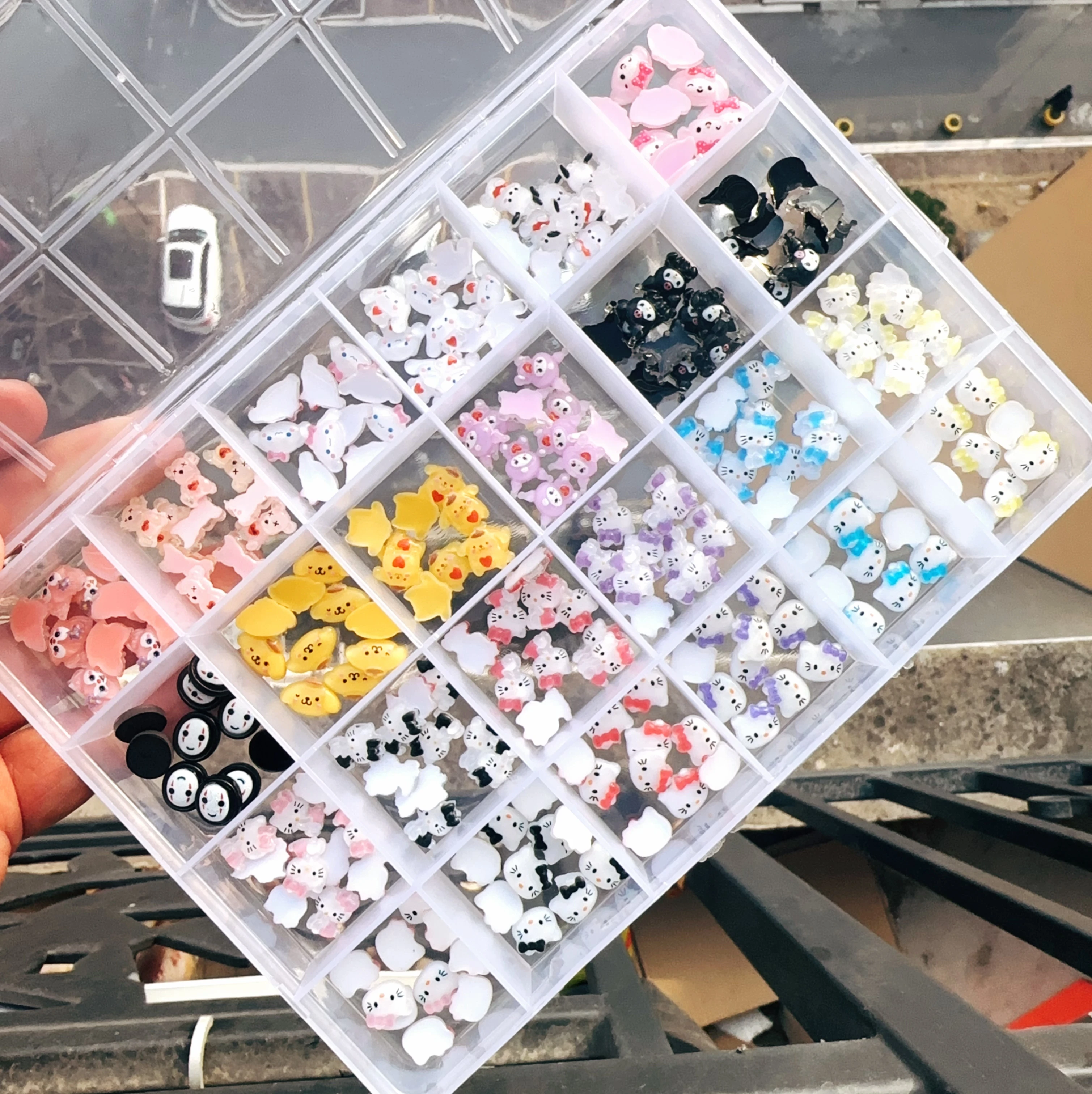 Детали для ногтей MINISO Kawaii, аксессуары, милая Hello Kitty Kuromi MyMelody, ювелирные изделия, бриллианты для маникюра, DIY Дизайн ногтей