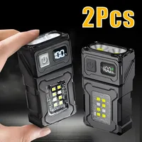 Feriales Multifunktionale EDC-Taschenlampe – Taktisches Schlüsselanhänger-Licht mit COB-Seitenlicht – USB-C Aufladbar, Magnetfuß & 7 Lichtmodi 1