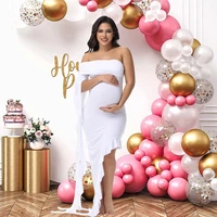 Payton One-Shoulder Wavy Sleeve Maternity Dress 3