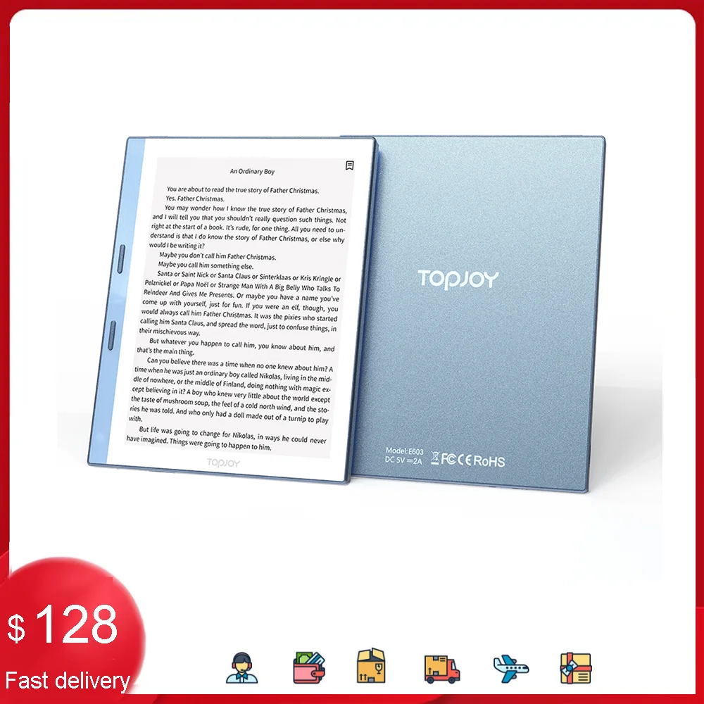 TOPJOY E603: A Pocket-Sized eReader for Your Next Journey Android 8.1/USB Type C/File Formats PDF, EPUB, TXT, FB2, MOBI, HTML et