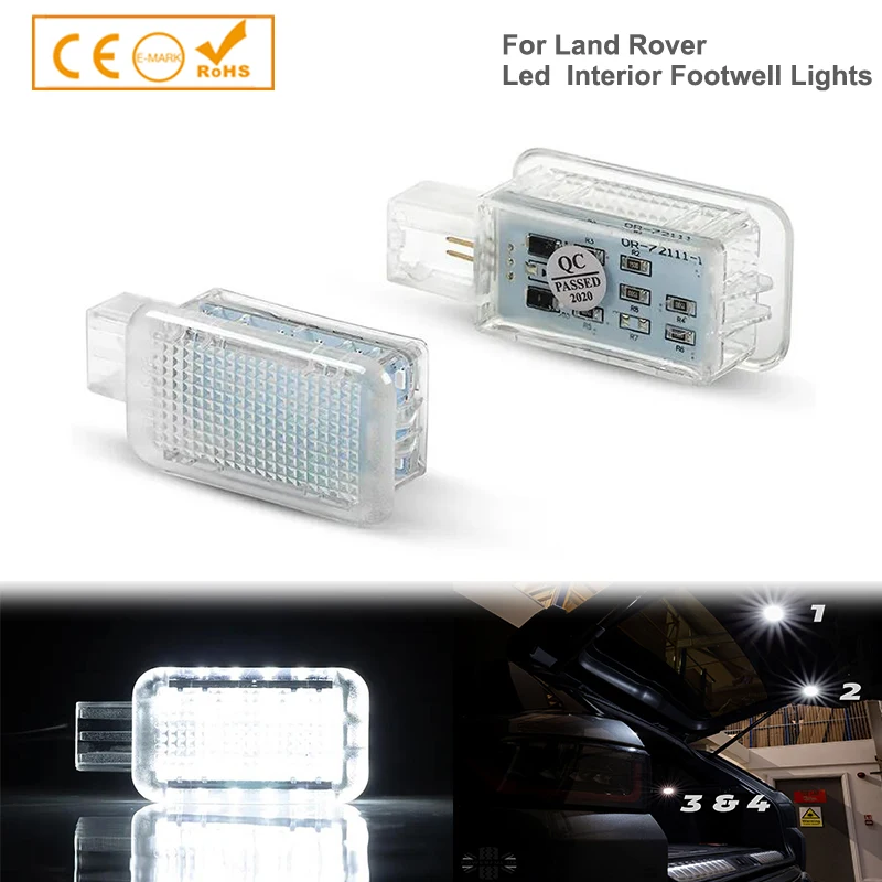 

2Pcs LED Courtesy Light Footwell Door Luggage Trunk Lamp Boot Light for Land Rover Defender 2020 Range Rover L405 L494