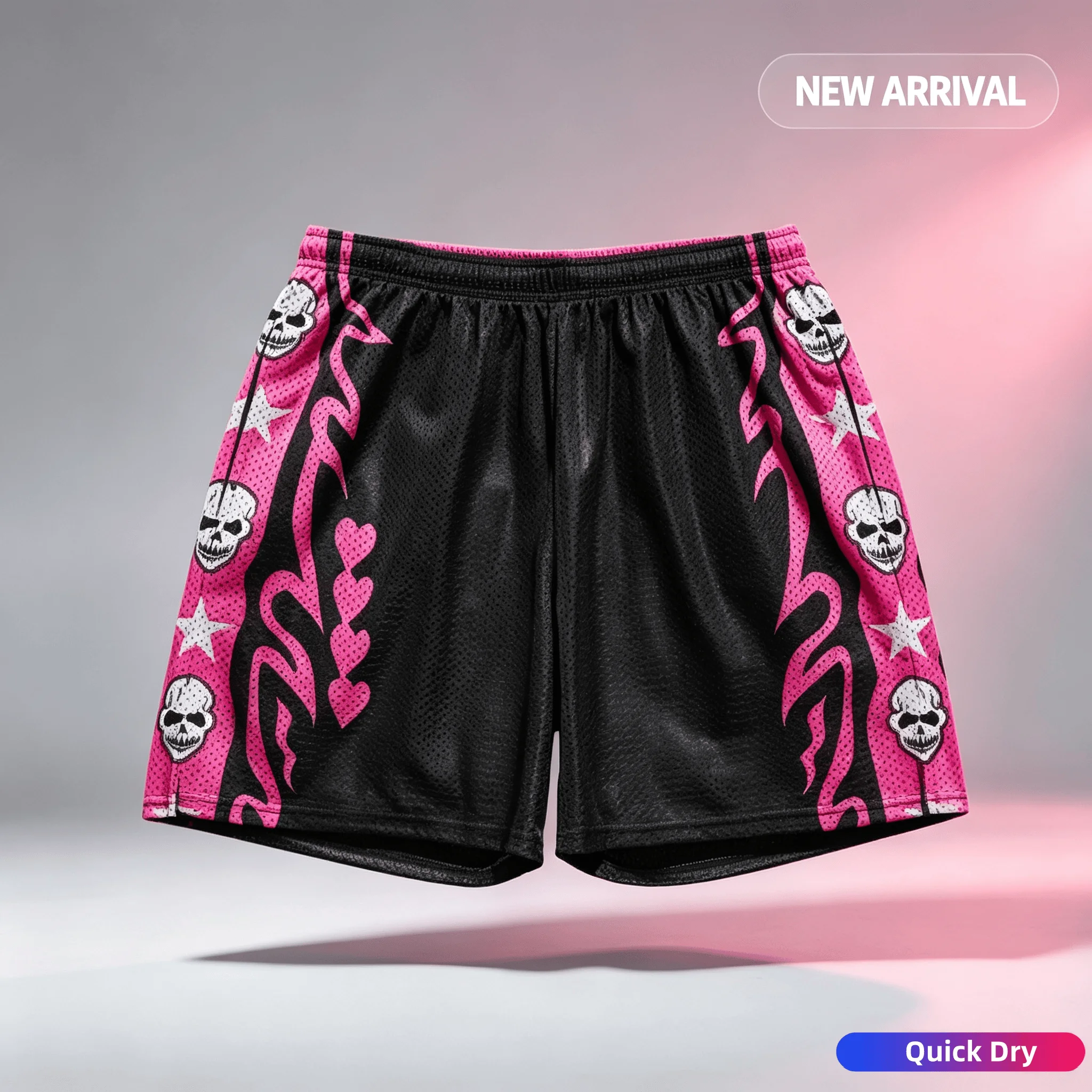 Herren Bret Hart Hitman Retro Basketball Mesh-Shorts Y2K Übergroße Schnelltrocknende Shorts Geeignet für Alltag und Training 2026