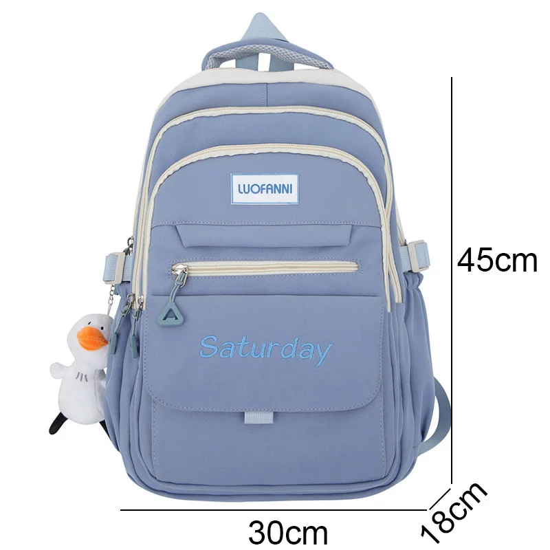Fashion Women Green Laptop Bags High Capacity Student Lady Cute Book Backpack Female Travel Nylon School Bag College Girl Trendy 5