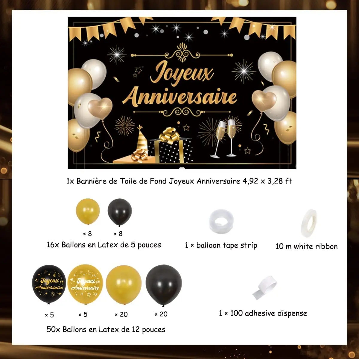 Décoration de fête d'anniversaire pour fille, ballons noirs et roses,  bannière coréenne, décoration de gâteau, britware, toile de fond Photoshop,  baby shower - AliExpress