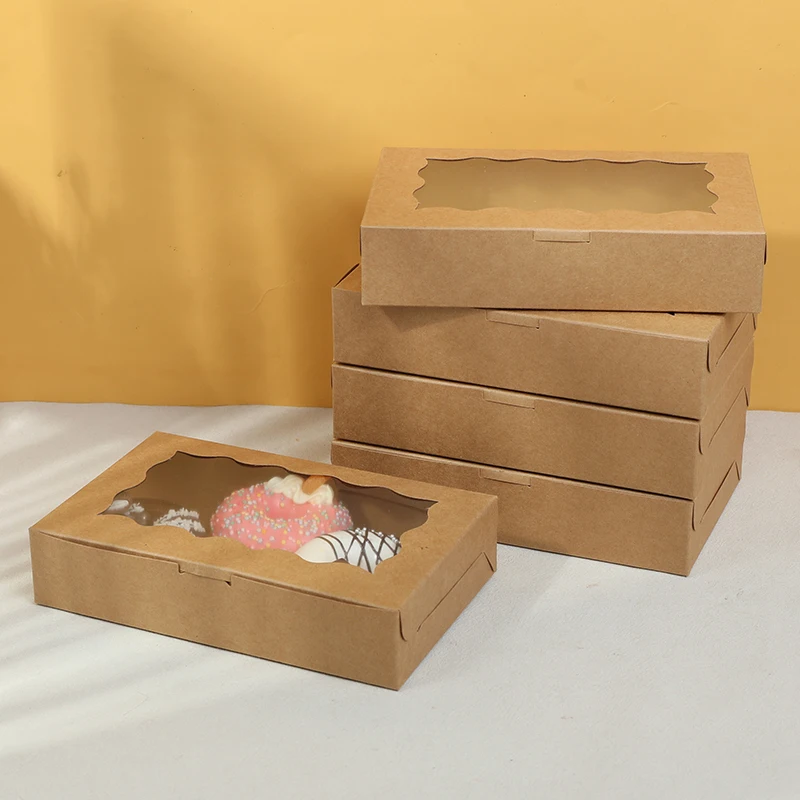 10/20Pcs Cake Dessert Boxes with Clear Window, Paper Bakery Packaging Boxes for Cupcake... - SKU CDB02021 - UGI Packaging